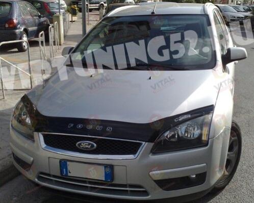 Дефлектор капота (мухобойка) FORD Focus с 2004-2008 г.в (Форд Фокус) Вип Тюнинг